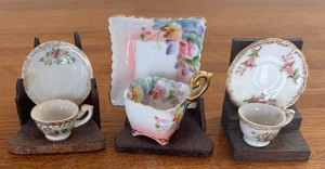 lot 102 image: Vintage Tiny Teacups with Saucers
