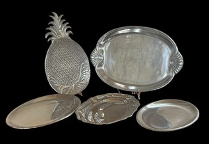 lot 108 image: Selection of Serving Platters including Silver Plate