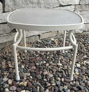 lot 113 image: Glass Top Patio Accent Table