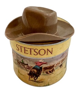 lot 35 image: Vintage Miniature Stetson Hat  Vintage Stetson Miniature Plastic Western Cowboy Hat Salesman Sample