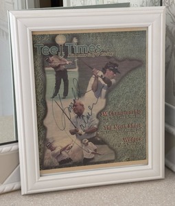 lot 61B image: Framed Tee Times Advertisement Signed by Arnold Palmer