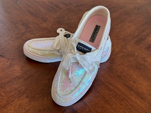 lot 40 image: Pair of Sparkly Sequin Sperry Dock Siders