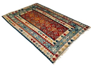 lot 50 image: Vintage Hand Woven Kilim Rug