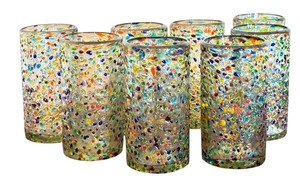 lot 55 image: Set of Eight Hand Blown Textured Glass Tumblers