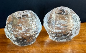 lot 126 image: Pair of Kosta Boda Snowball Candle Holders