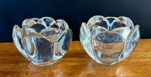 lot 67C image: Pair of Mikasa Lotus Votive Candle Holders