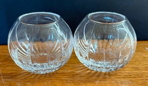 lot 94C image: Two Atlantis Crystal Votive Candle Holders
