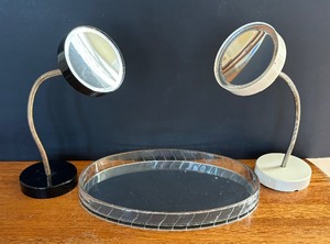 lot 127 image: Vanity Tray with Two Magnifying Mirrors