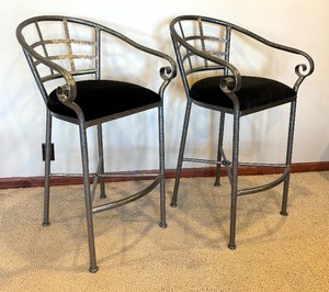 lot 143 image: Two Stylish Bar Stools