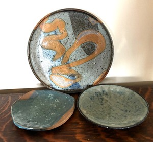 lot 144 image: Three Artisan Crafted Pottery Plates
