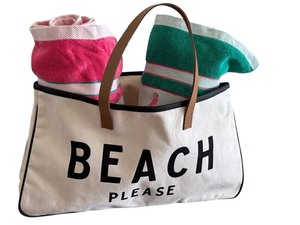 lot 186 image: Two Ralph Lauren Beach Towels and Beach Please Canvas Bag