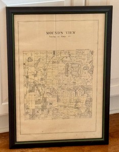 lot 175 image: Antique 1898 Framed Mounds View Township Map