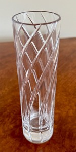 lot 24C image: Tiffany and Co Reeds Swirl Cut Cylinder 8 Vase
