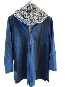 lot 164 image: Pure Jill Hooded Zip Up Sweater with Coordinating Scarf