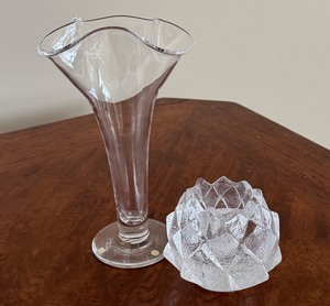lot 160 image: Orrefors Vase & Orrefors Candle Holder