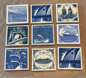 lot 189 image: Variety of Holland American Line Tiles  Coasters