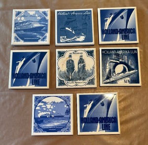 lot 196 image: Holland America Line Collectable Tiles  Coasters
