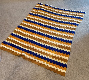 lot 200 image: Vintage Chevron Afghan
