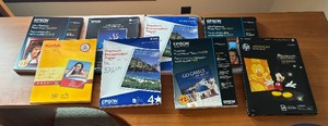 lot 210 image: Mat and Glossy Photo Paper by Epson, HP and Kodak