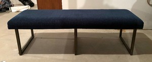 lot 233 image: Navy Blue Upholstered Bench