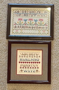 lot 251 image: Two Needlepoint Alphabet Samplers