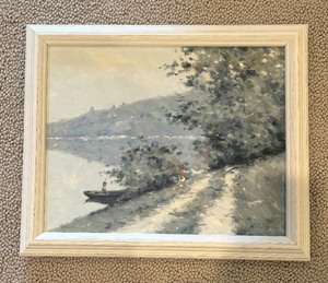 lot 253 image: Original Painting of a Lakeside Scene
