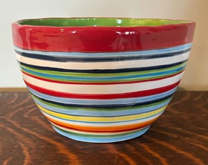 lot 259 image: Vibrant Striped Bowl