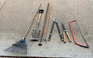 lot 283 image: Saw, Clippers, Rake, Shovel and More
