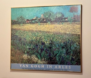 lot 89C image: Framed Vintage Vincent Van Gogh Poster Metropolitan Museum of Art 1984
