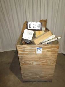 lot 124 image: Large Crate Misc Mirrors-Door Handles-Elect Components