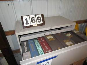 lot 169 image: Lateral File Cabinet full of Service Manuals & boxes of Service Manuals