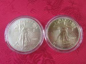 lot 26 image: (FS) 2 Replica 2019 1oz Gold $50 Am...