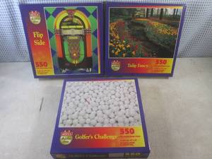 lot 68 image: (CS) 3 New 550 Piece Puzzles - Unop...