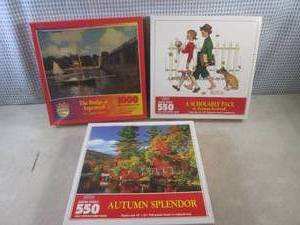 lot 118 image: (BS) 3 New Puzzles 1 - 1,000 Pc  2...