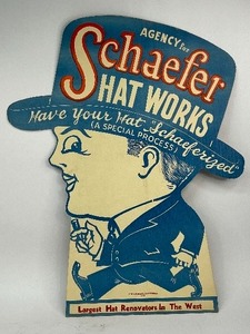 lot 28 image: 1923 Schaefer Hat Works Advertising