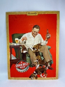 1943 Minneapolis Brewing Co. Grain Belt Beer Cardboard Standup Store Display