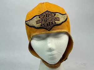 lot 36 image: Vintage Harley Davidson Motorcycle Skull Cap with Patch