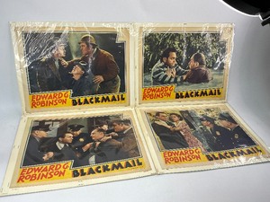 lot 45 image: Four Edward G. Robinson Blackmail Movie Poster Cards