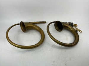 lot 76 image: Two Brass Antique Car Horns