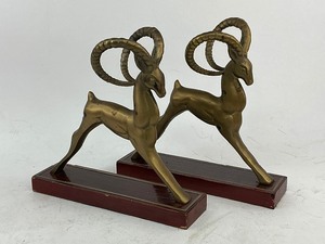 lot 77 image: Pair of San Pacific Brass Gazelle Bookends