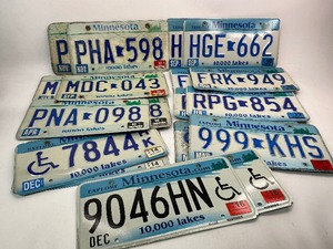 lot 101 image: 9 Sets (18 plates) of Minnesota License Plates from 1989-2016