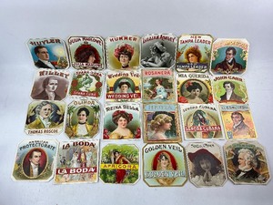 lot 116 image: 24 Antique Cigar Box Labels Lot 2