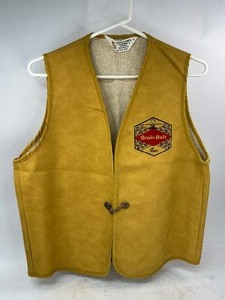 lot 123 image: Vintage Gold Grain Belt Suede Vest