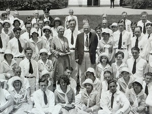 Photograph of President Hoover &amp; His Wife with the National 4H Club at the White House June 23rd 1931