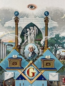 lot 7 image: Freemason Masonic Lodge The Light of Masonry Framed Print