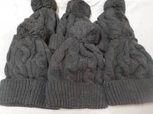 lot 38 image: 6 ct Super Warm Winter Hats - charc...