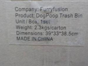 lot 69 image: Dog Poop Trash Bin and Accessories...