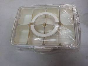 lot 83 image: 10 pc Divided Serving Tray with Han...