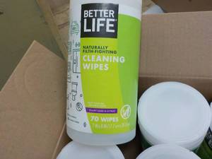 lot 101 image: 6 ct Better Life 70 Wipes each Clea...