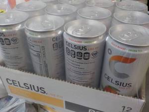 lot 200 image: 12 pack Celsius Non Carbonated Peac...